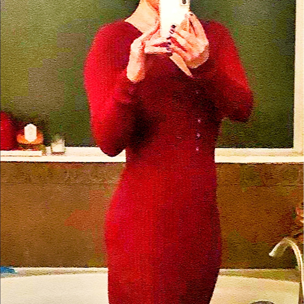 Guess deep red dress knee length